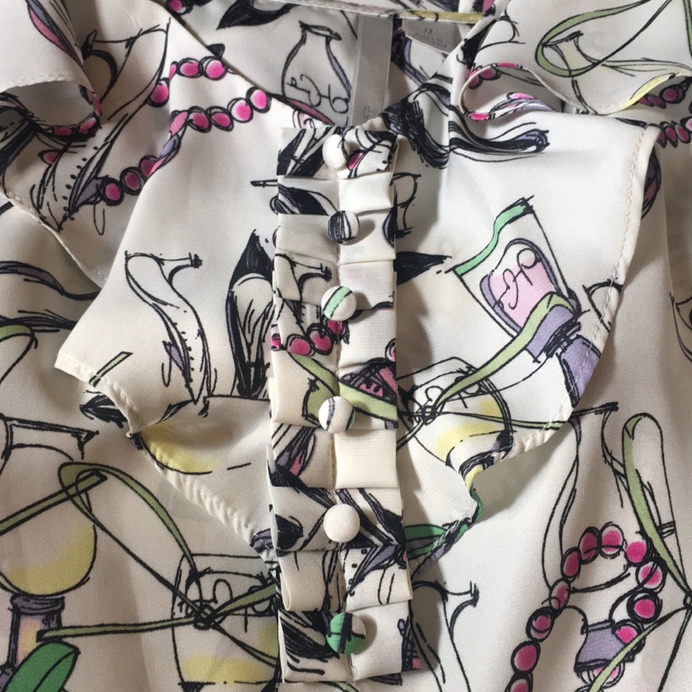 ❤️Ultra fem print ruffles pearls shoes cami tank - Picture 15 of 16
